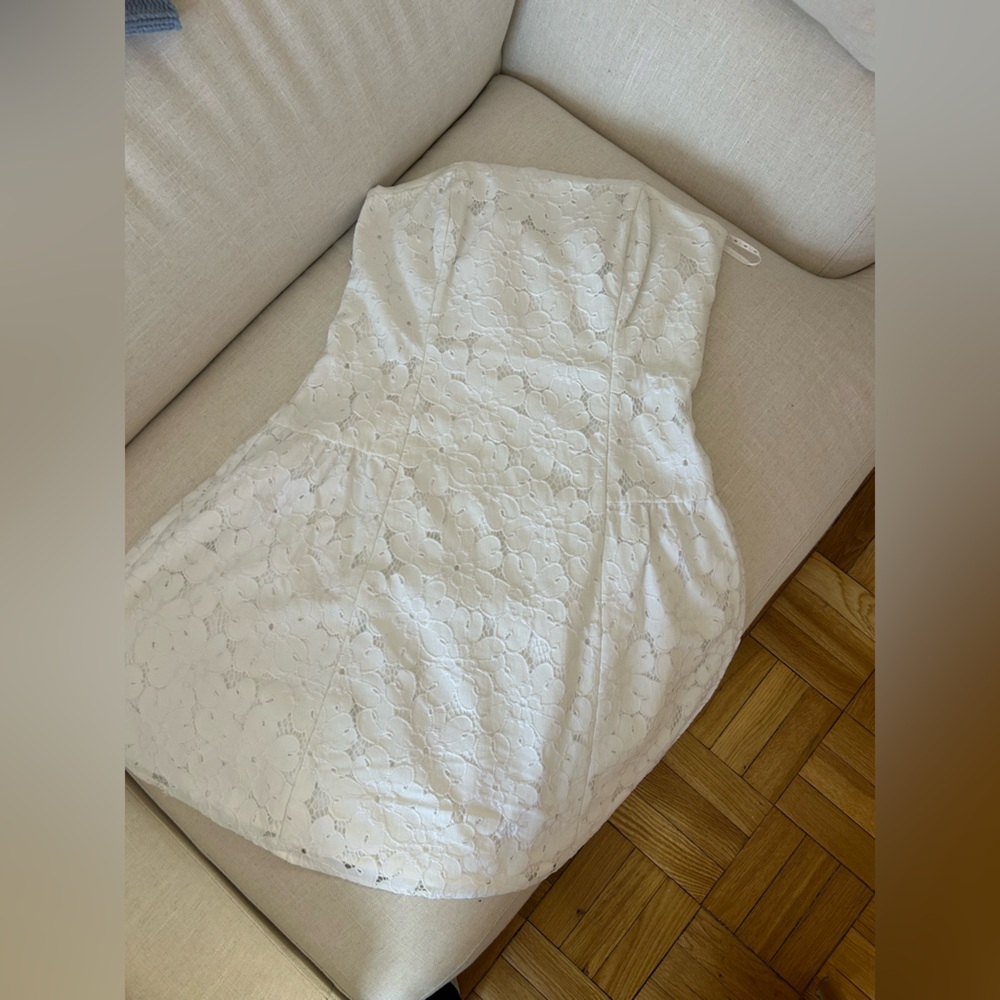 Lilly Pulitzer White Strapless Sheath Dress Eyelet